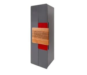 Ainu Collection 6-Drawer Cabinet of Lacquer Carved Wood and Steel by Soshiro, 2020