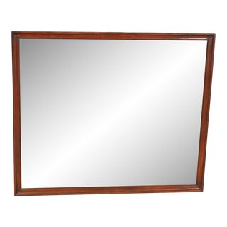 Kindel Furniture Style Mid-Century Mahogany Framed Wall Mirror, 1960s For Sale