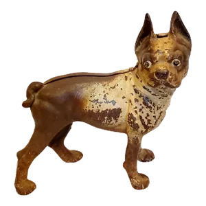 1940s Hubley Cast Iron Right Looking Boston Terrier Dog Doorstop