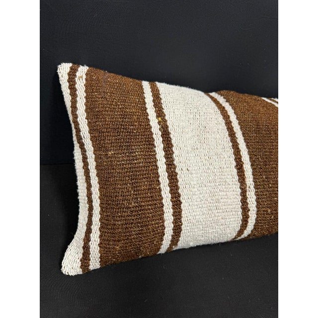 Turkish Hemp Pillow Cushion Natural Beige Brown Cushion Cover 14x40 #30497 Enhance your home decor with our Kilim Pillow...