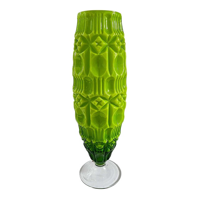 MidCentury Italian Green Glass Vase Chairish