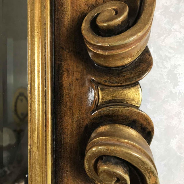 1980s Shaped Mirror in Lacquered Wood, 1980s For Sale - Image 5 of 9