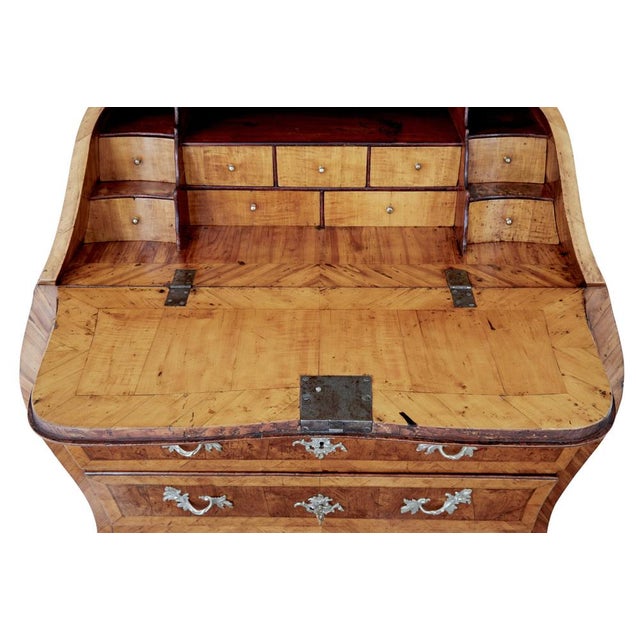 Wood 18th Century Rococo Yew and Elm Bureau Secretaire For Sale - Image 7 of 16