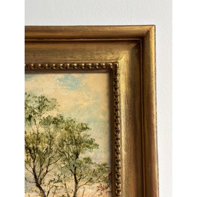 19th Century Original British Oil Painting, Geese/Ducks by a Cottage Pond, Joseph Thors For Sale - Image 10 of 12