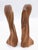 Brown Mid Century Modern Wood Carved Candlesticks - Pair For Sale - Image 8 of 11