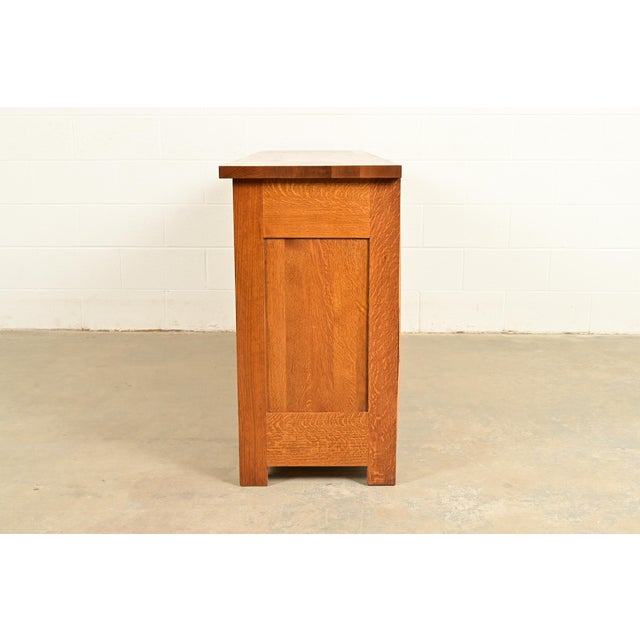 L. & J. G. Stickley Mission Oak Arts & Crafts Sideboard or Bar Cabinet For Sale - Image 16 of 18