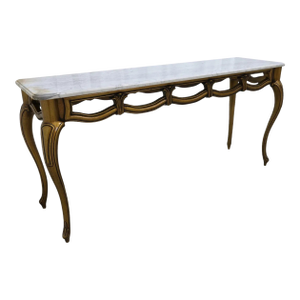 Italian Style Marble Top Console Table – Gilded Louis XV Revival