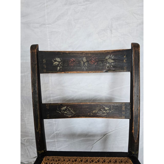 19th Century Antique Child’s Rocking Chair With Caned Seat For Sale - Image 4 of 8