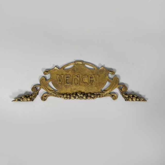 Art Deco Italian Venchi Brass Sign, 1940s For Sale - Image 13 of 13