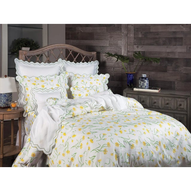 Blossoming Duvet Cover in Yellow in King For Sale