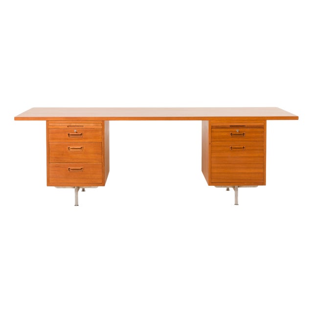 Large Mid-Century Modern Danish Executive Desk in Teak, 1970s For Sale