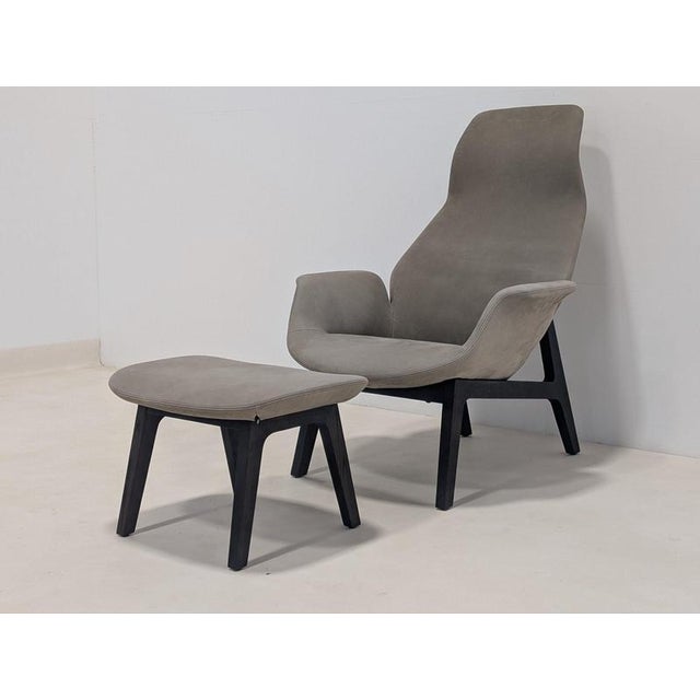 Gray Set of Ventura Chair and Ottoman from Poliform For Sale - Image 8 of 13