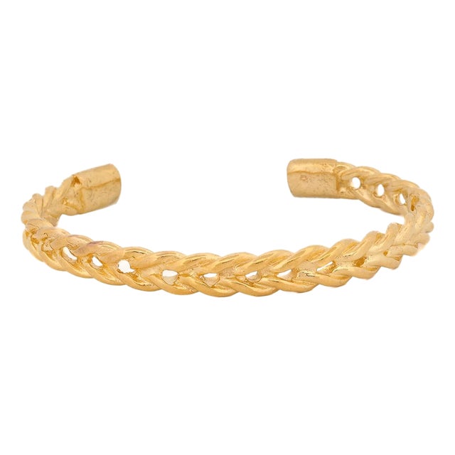 Cleopatra Twist Gold Cuff Bracelet For Sale