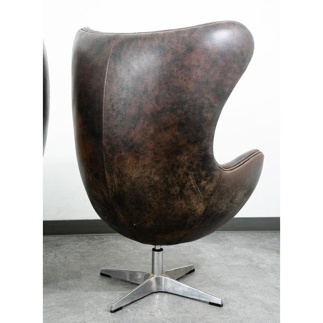 Mid Century Danish Modern Lounge Egg Chair Set Restoration Hardware Copenhagen For Sale - Image 11 of 12