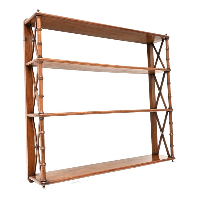 Antique Georgian Wall Mounting Bookcase in Walnut, 1800 For Sale