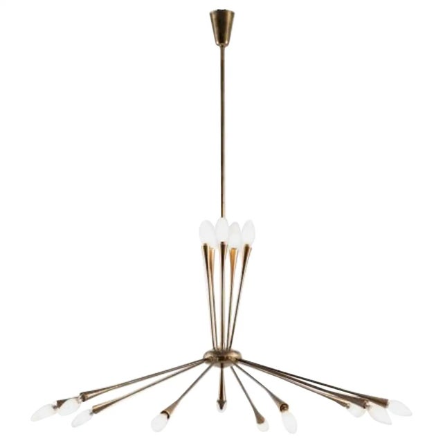 Mid-Century Modern 1950s Mid-Century Modern Huge Sputnik Chandelier by Oscar Torlasco for Lumi For Sale - Image 3 of 18