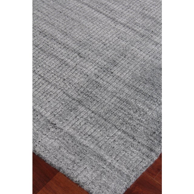 Textile Hamm Hand loom Wool/Viscose Charcoal Rug-10'x14" For Sale - Image 7 of 8