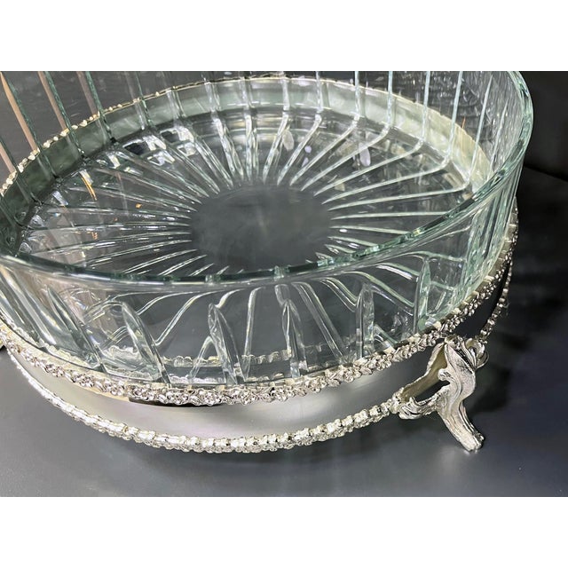 Three-Legged Brass Bowl with Removable Glass For Sale - Image 10 of 11