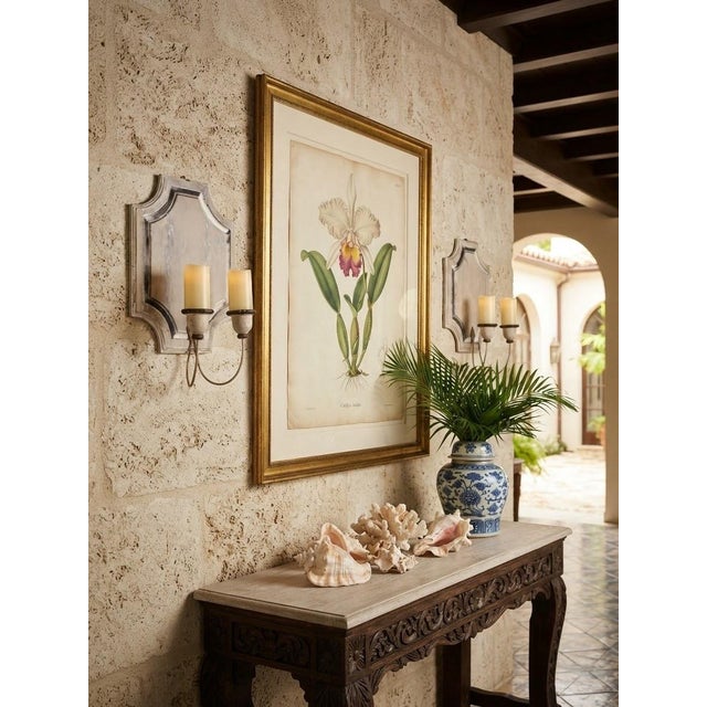 Taupe Pair of Vintage French Country Distressed Wooden Wall Sconces For Sale - Image 8 of 12