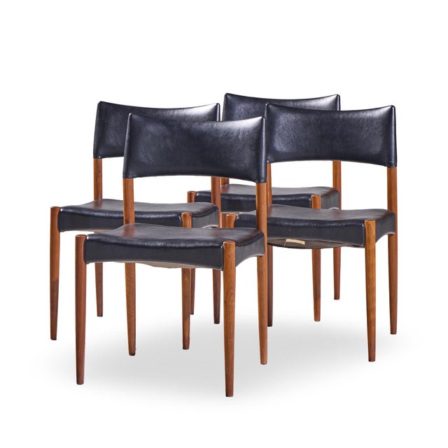 Mid-Century Modern Villy Schou Andersen Mid Century Danish Teak Dining Chairs - Set of 4 For Sale - Image 3 of 12