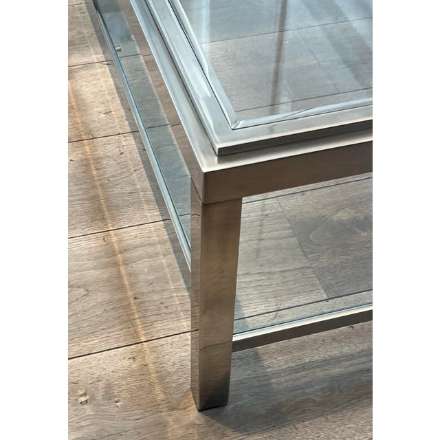 Large Chrome Coffee Table. French Work. Circa 1970 For Sale - Image 12 of 15