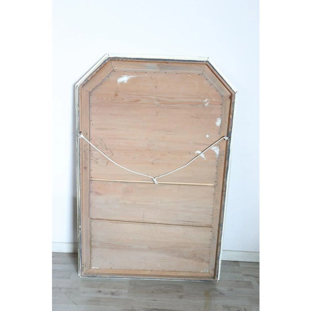 Lovely vintage white wall mirror in lacquered wood.