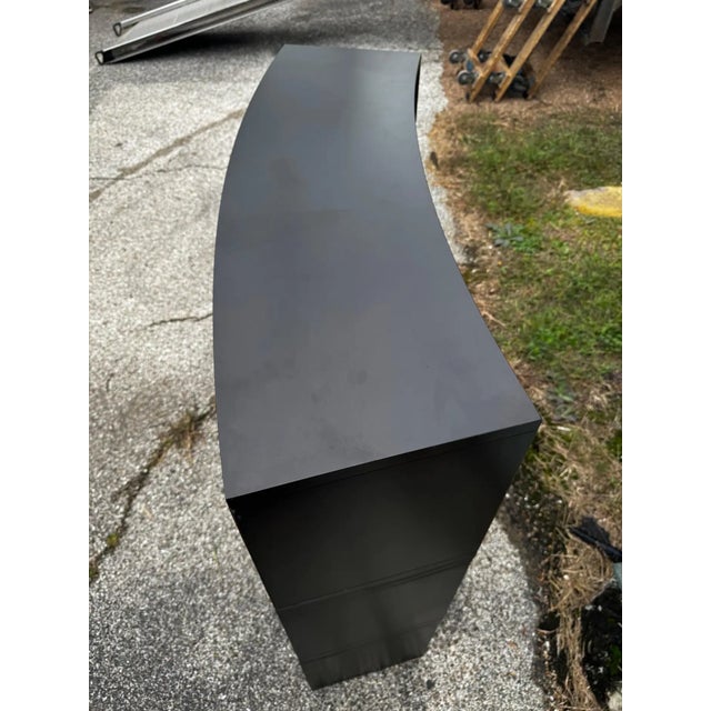 Late 20th Century Late 20th Century Cantoni Black Lacquered 3 Piece Modular Bow Front Display Case For Sale - Image 5 of 5