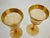 Glass 1940s Amber & Gold Cordial Stems & Large Goblet Set- 7 Pieces For Sale - Image 7 of 8