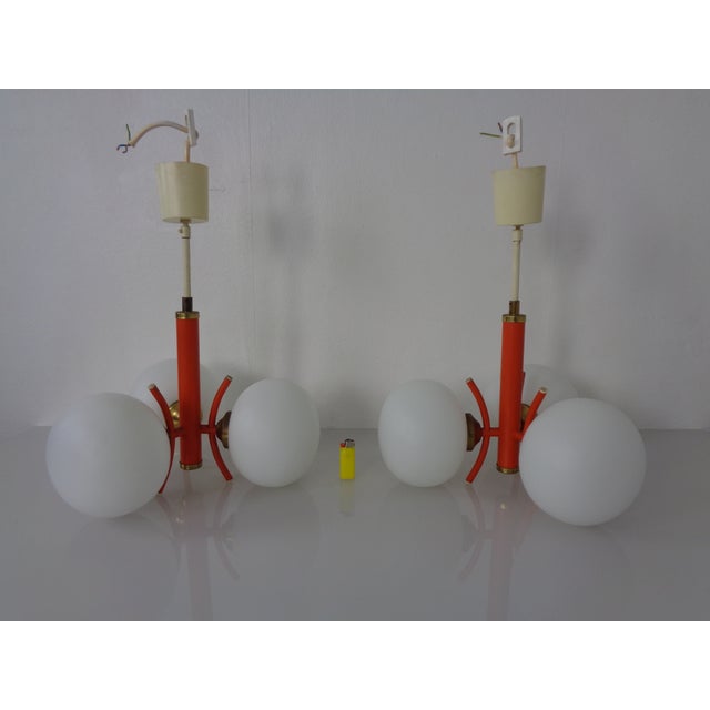 Space Age Sputnik Ceiling Lamps with Glasses by Richard Essig, Germany, 1970s, Set of 2 For Sale - Image 13 of 18