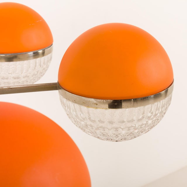 Italian Space Age Chandelier with Crystal Glass Shades, 1970s For Sale - Image 9 of 18