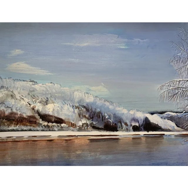 Contemporary Barbara Hubert, Winter in Olchowiec, 2022, Oil on Canvas For Sale - Image 3 of 6