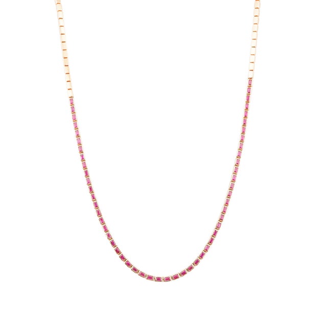Contemporary Natural ruby 4.08cts necklace in 18k gold For Sale - Image 3 of 18
