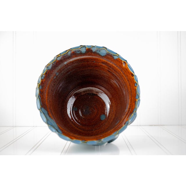 Vintage Whimsical Face Studio Pottery Planter Bowl - Signed RLM For Sale - Image 9 of 15