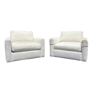 Mid Century Club Chair Pair on Casters For Sale