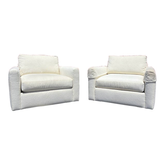 Mid Century Club Chair Pair on Casters For Sale