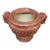 Terra Cotta Pair Neoclassical Figural & Foliate Terra Cotta Garden Urns & Pedestals For Sale - Image 8 of 12