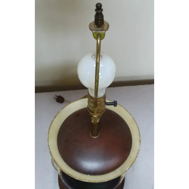 Mid 20th Century Floral Painted Tole Lamp For Sale - Image 4 of 4