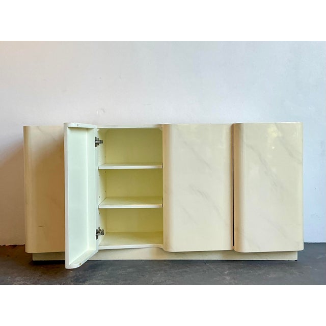 Vintage Postmodern Wave Front Credenza For Sale - Image 4 of 12