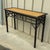 Wood Chinese Chippendale Style Faux Tortoise & Grasscloth Rattan Console Tables Pair For Sale - Image 7 of 8