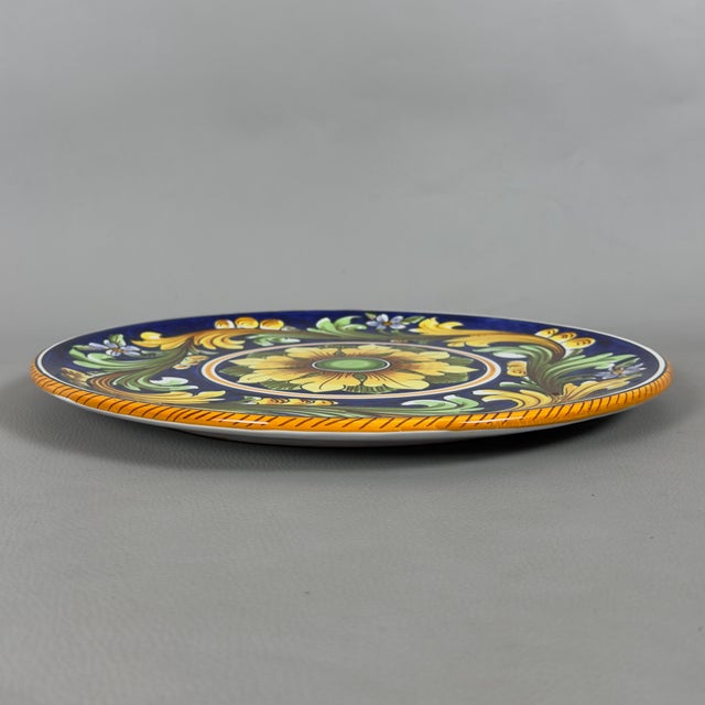 Painted Ceramic Majolica Wall Plate from Giro Dolce Caltagirone, 1960s For Sale - Image 4 of 11