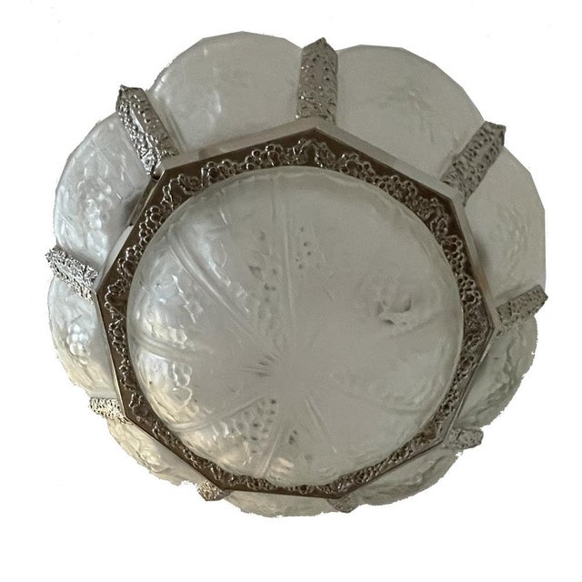 Glass Art Deco Noverdy Ceiling Lamp, 1930 For Sale - Image 7 of 16
