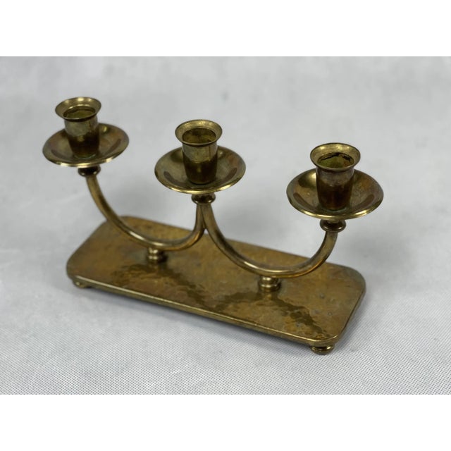 Metal Art Deco Brass Candleholder, 1930s For Sale - Image 7 of 11