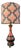 Large Antique Porcelain Lamp in Orange with Art Deco Shade For Sale