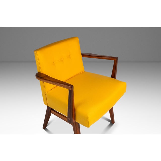 Wood Rare Restored Mid-Century Modern Model C-108 Armchair in Walnut & Canary Yellow Fabric Attributed to Jens Risom for Jens Risom Design, Usa, C. 1950s For Sale - Image 7 of 18