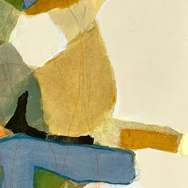 Lee Cox "Fandango" Acrylic on Canvas, Square Abstract Collage Painting in Orange, 2025 For Sale - Image 4 of 8