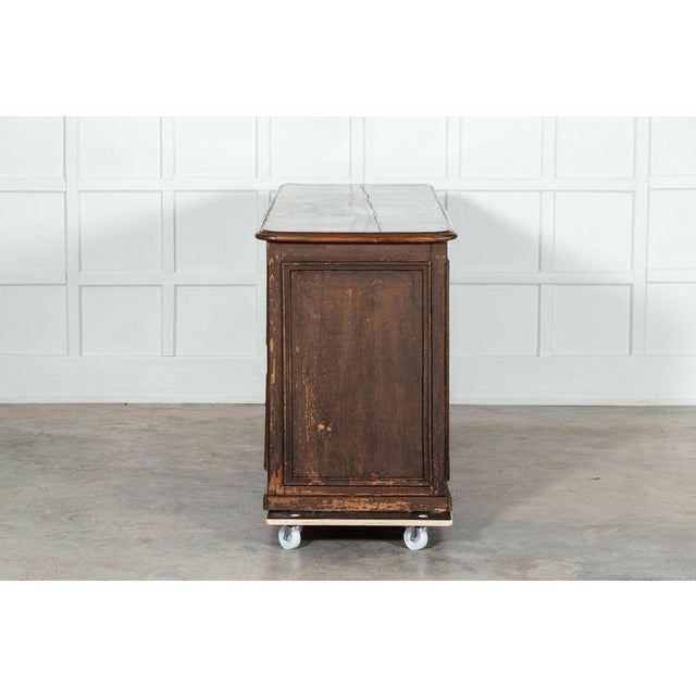 Large 19th Century French Mahogany & Pine Painted Counter Drawers, 1870s For Sale - Image 12 of 18