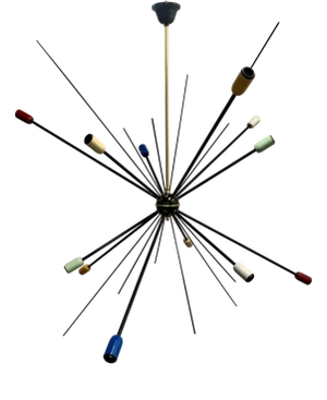 Black Sputnik Ceiling Lamp, 1949