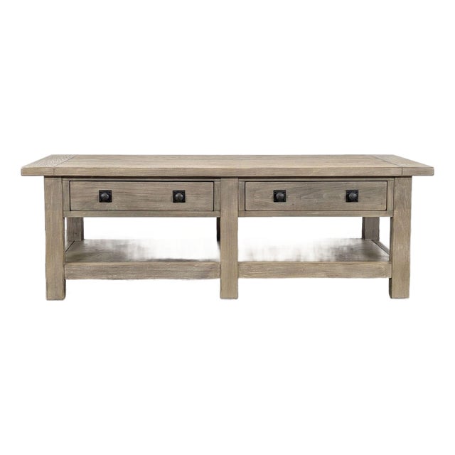 Pottery Barn Benchwright Rectangular Coffee Table For Sale
