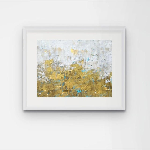 Original Abstract Framed Art Painting Gold Metallic For Sale - Image 4 of 7