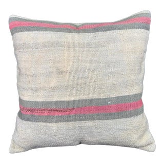 Turkish Hemp Pillow Cushion Natural Beige Pink Pillow Cushion Cover 24x24 For Sale